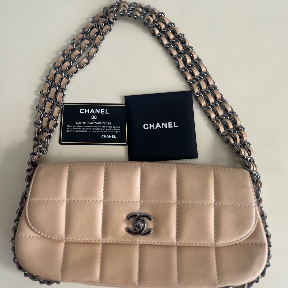 Chanel Light Tan Quilted Shoulder Bag